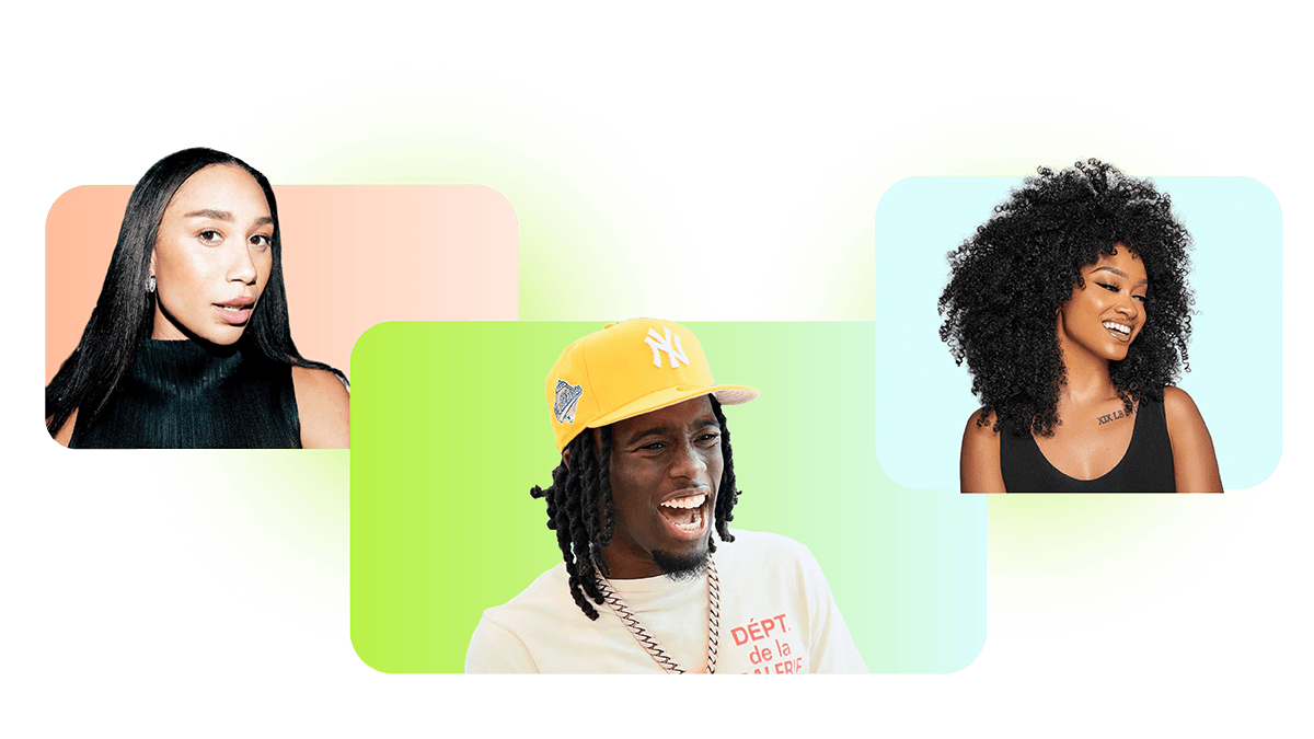 Photos of three YouTube creators