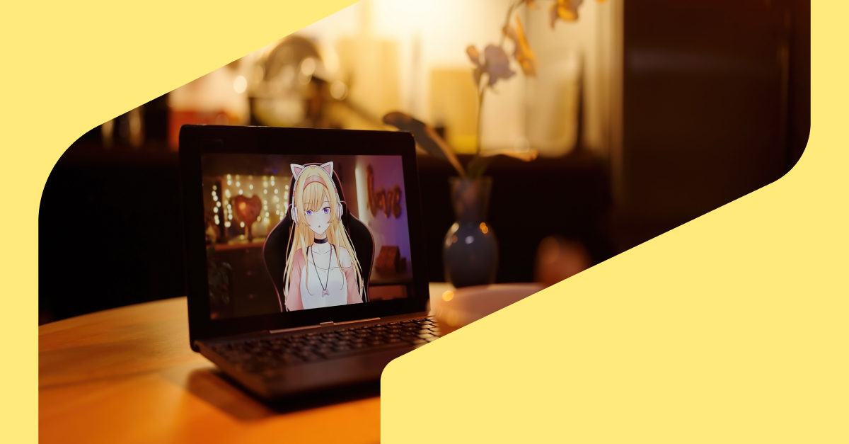 Photo of Vtuber on a laptop